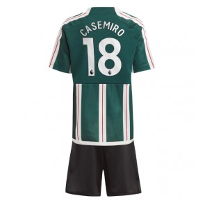 Manchester United Casemiro #18 Dětské Venkovní dres komplet 2023-24 Krátký Rukáv (+ trenýrky)